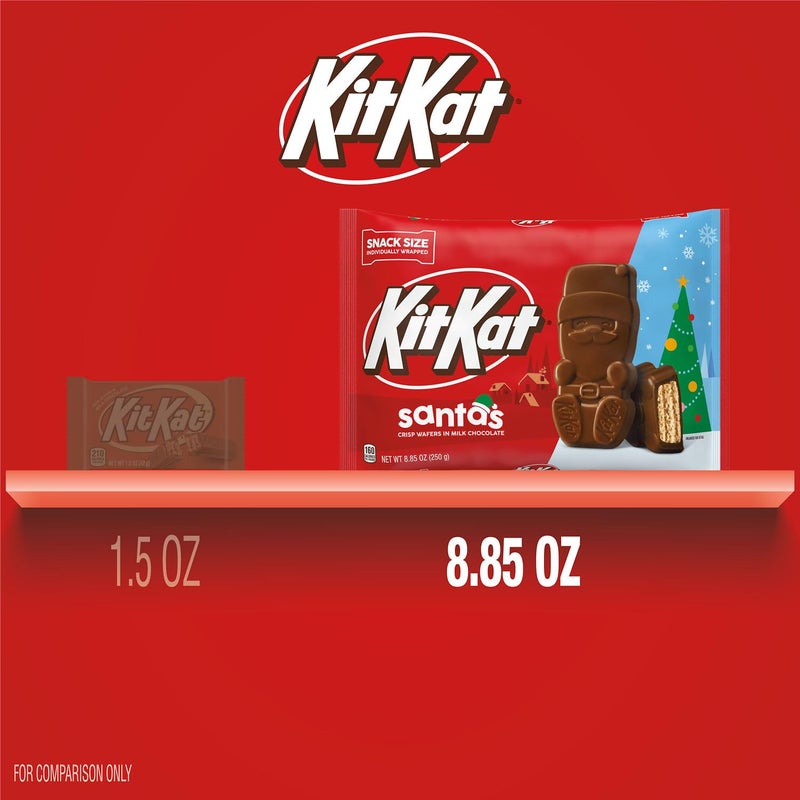 KIT KAT Milk Chocolate Wafer Snack Size Santas, Christmas Candy Bag, 8.85 oz - Image 4